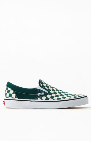 Green Checkerboard Classic Slip-On Shoes image number 2