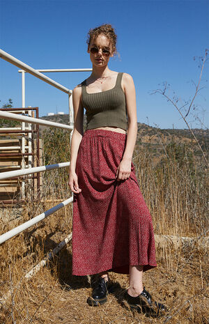 Red Maura Midi Skirt image number 2