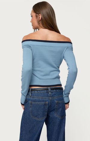 Kezzie Contrast Off Shoulder Knit Top image number 3