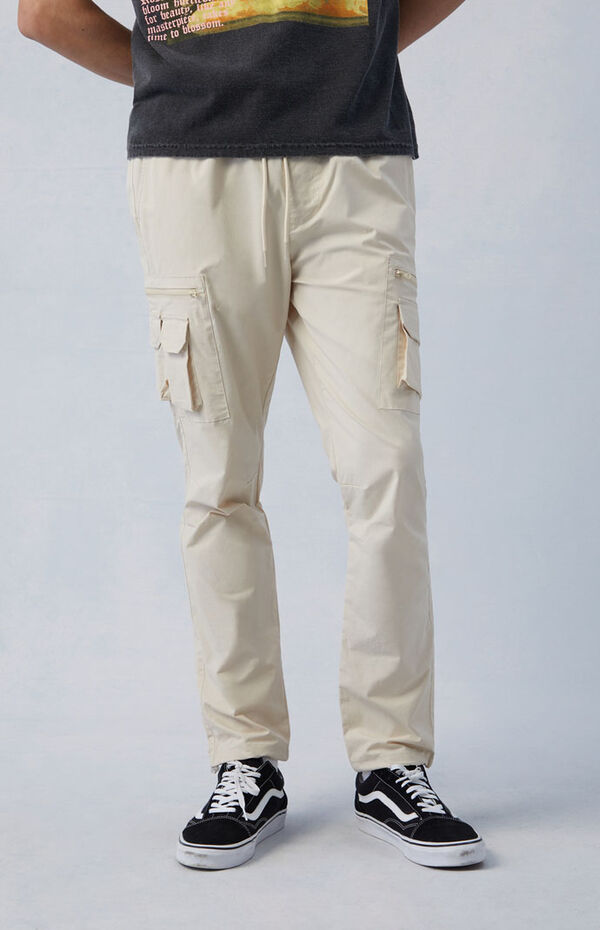Eco Stretch Cream Slim Cargo Pants