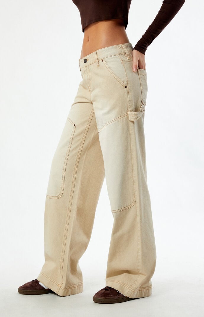 PacSun Beige Low Rise Baggy Carpenter Jeans | PacSun PacSun Beige Low Rise Baggy Carpenter Jeans | PacSun