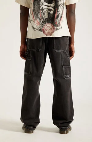 Dylan Baggy Jeans Carpenter Contrast Stitch Black image number 5