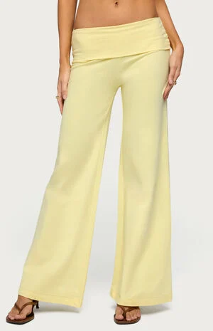 Wide Leg Foldover Pants image number 1