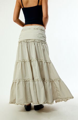 Dew Grid Print Maxi Skirt image number 4