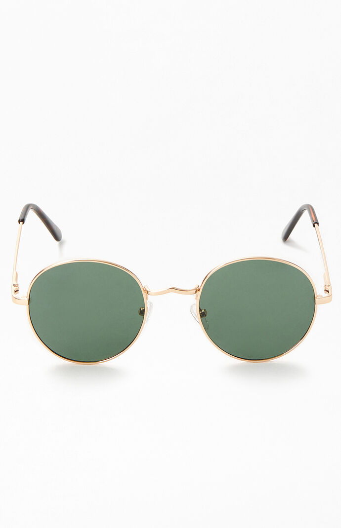 Gold Round Metal Frame Sunglasses