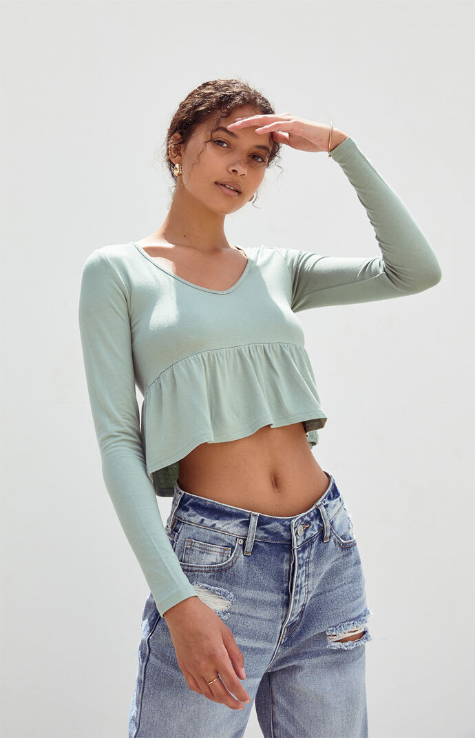 Peplum Long Sleeve T-Shirt