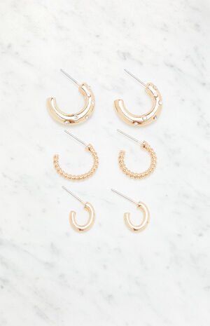 3 Pack Dainty Hoop Earrings image number 1