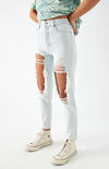 Light Blue Ultra High Waisted Slim Fit Jeans Light Blue Ultra High Waisted Slim Fit Jeans image number null