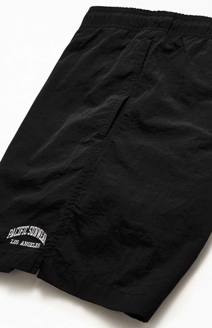 Embroidered Logo Solid 17" Swim Trunks