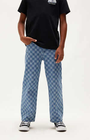 Checkered Wide Leg Jeans image number 2