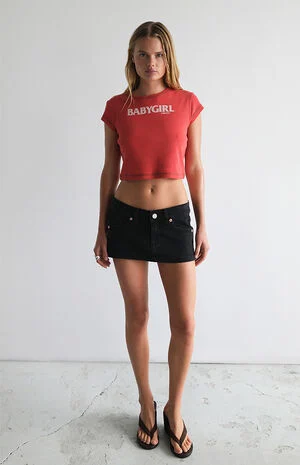 Brie 00 Super Low Rise Denim Mini Skirt image number 1