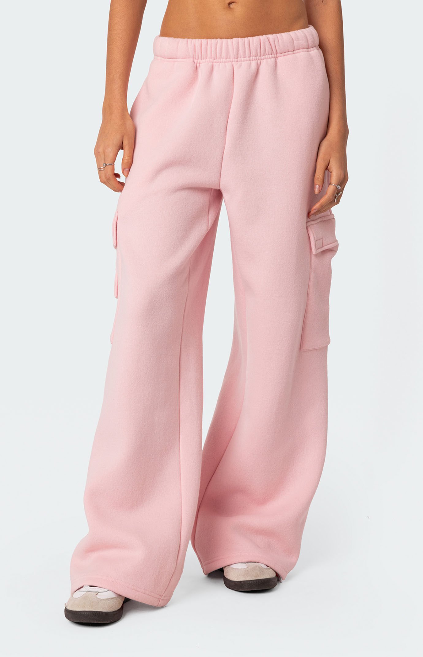 Edikted Wide Leg Cargo Sweatpants