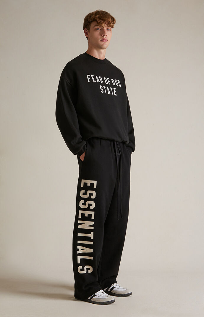 Fear of God Essentials Black Fleece Relaxed Sweatpants | PacSun