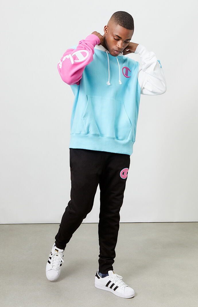 Colorblocked Reverse Weave Hoodie
