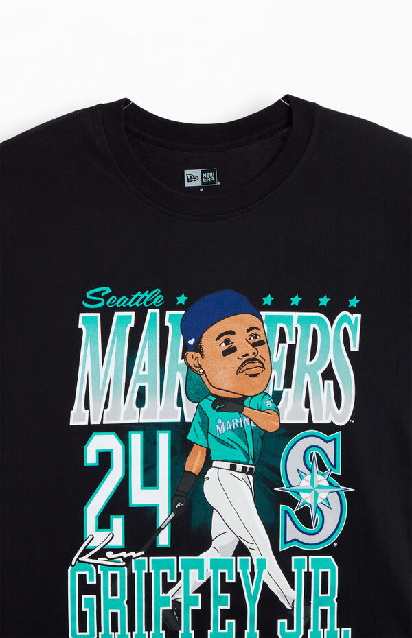 500 LEVEL Ken Griffey Jr. T-Shirt - Seattle Mariners Card Stat Graphic Tee, Officially Licensed
