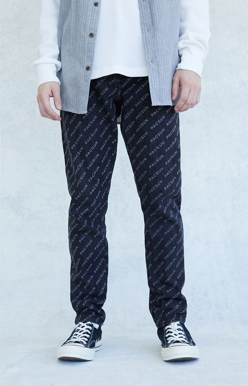 PacSun Men's Monogram Slim Taper Rigid Jeans