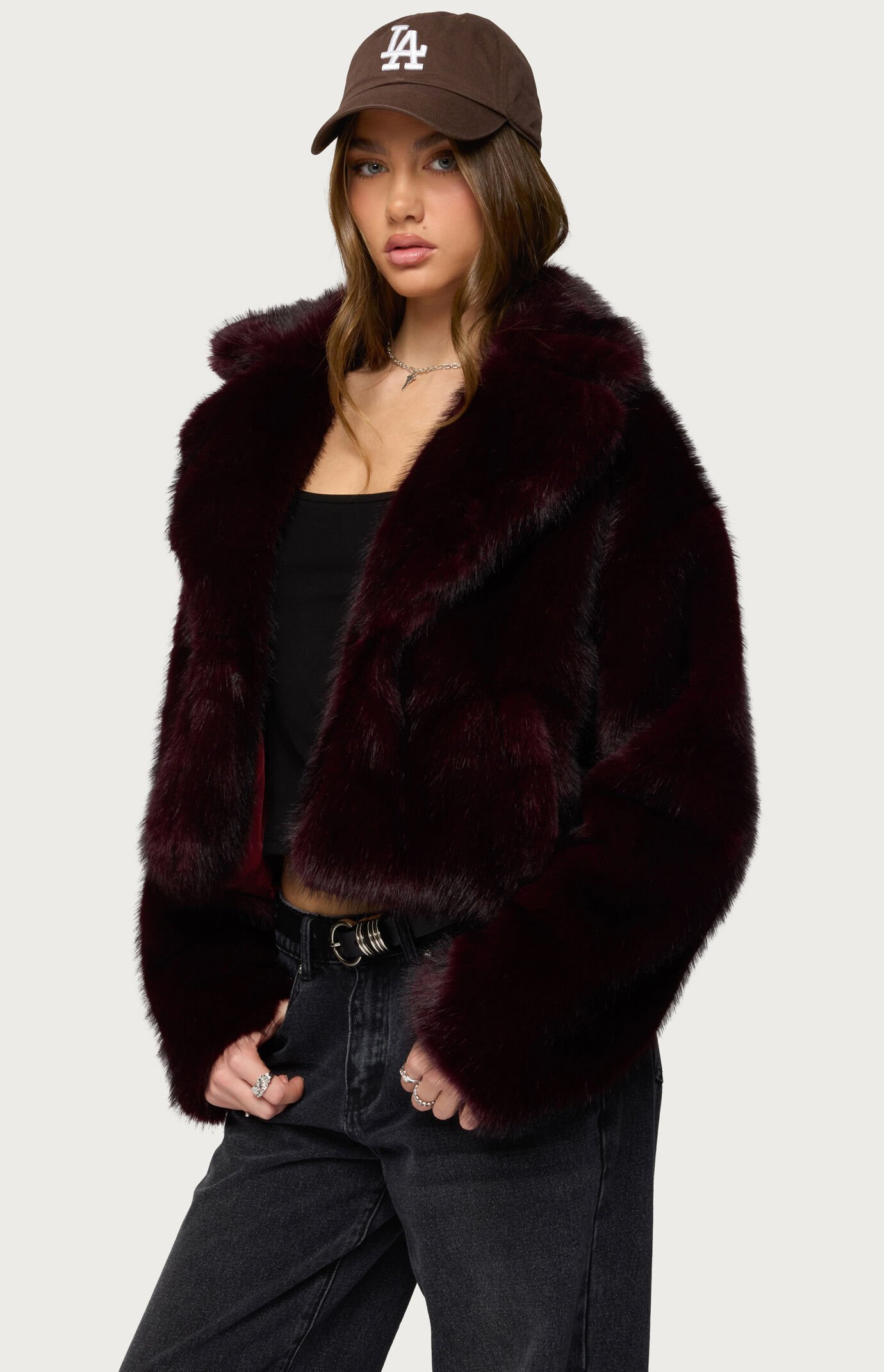 Edikted Kamilah Oversized Faux Fur Coat