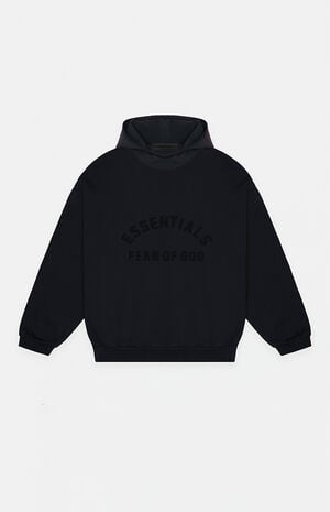 Jet Black Nylon Fleece Hoodie image number 6