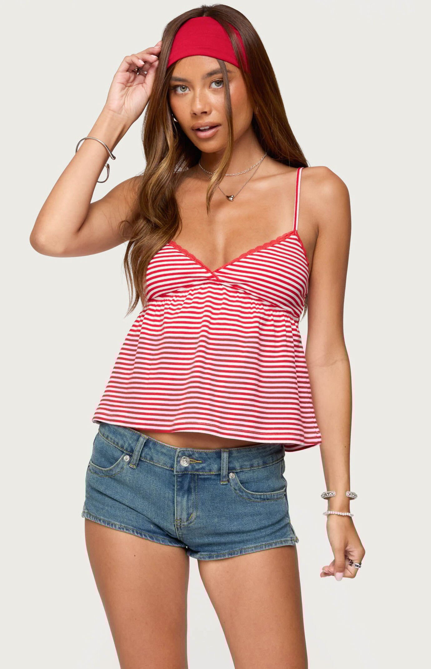 Edikted Orietta Striped Babydoll Top