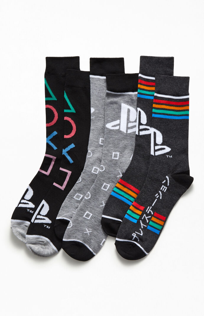 Three-Pair Playstation Crew Sock Gift Pack