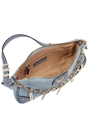 Horseshoe Chain Denim Shoulder Bag image number 6