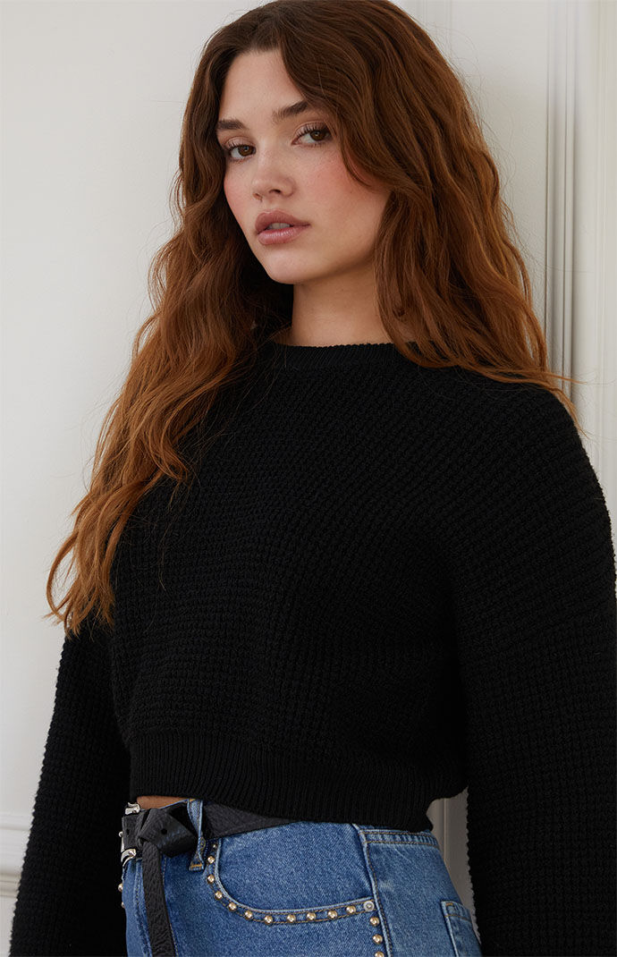 LA Hearts Eco Clover Waffle Knit Sweater PacSun
