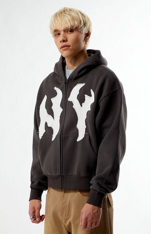 NY Raw Applique Full Zip Up Hoodie image number 3