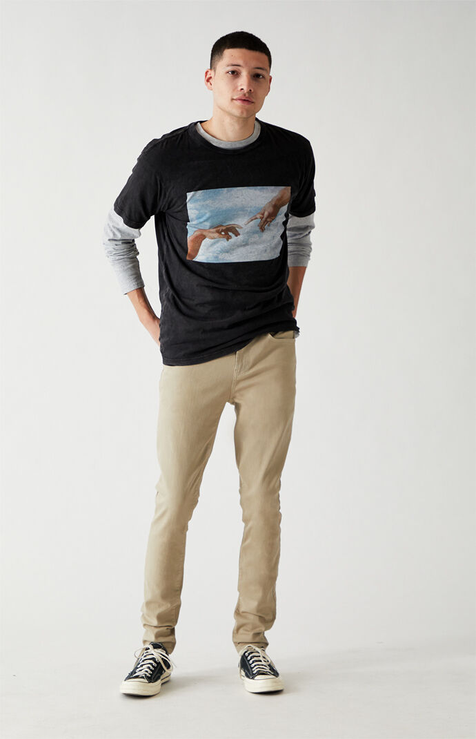 Pacsun khaki top skinny jeans