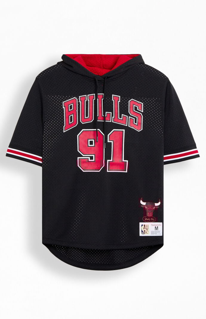 Mitchell Ness Dennis Rodman Chicago Bulls Mesh Short Sleeve Hoodie PacSun