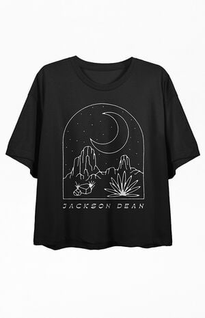 Jackson Dean Desert Night Scene Cropped T-Shirt image number 1