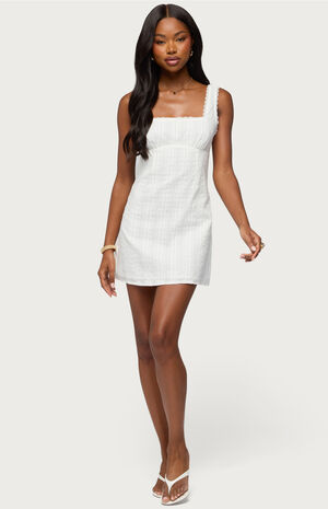 Citrina Lacey Striped Mini Dress image number 1