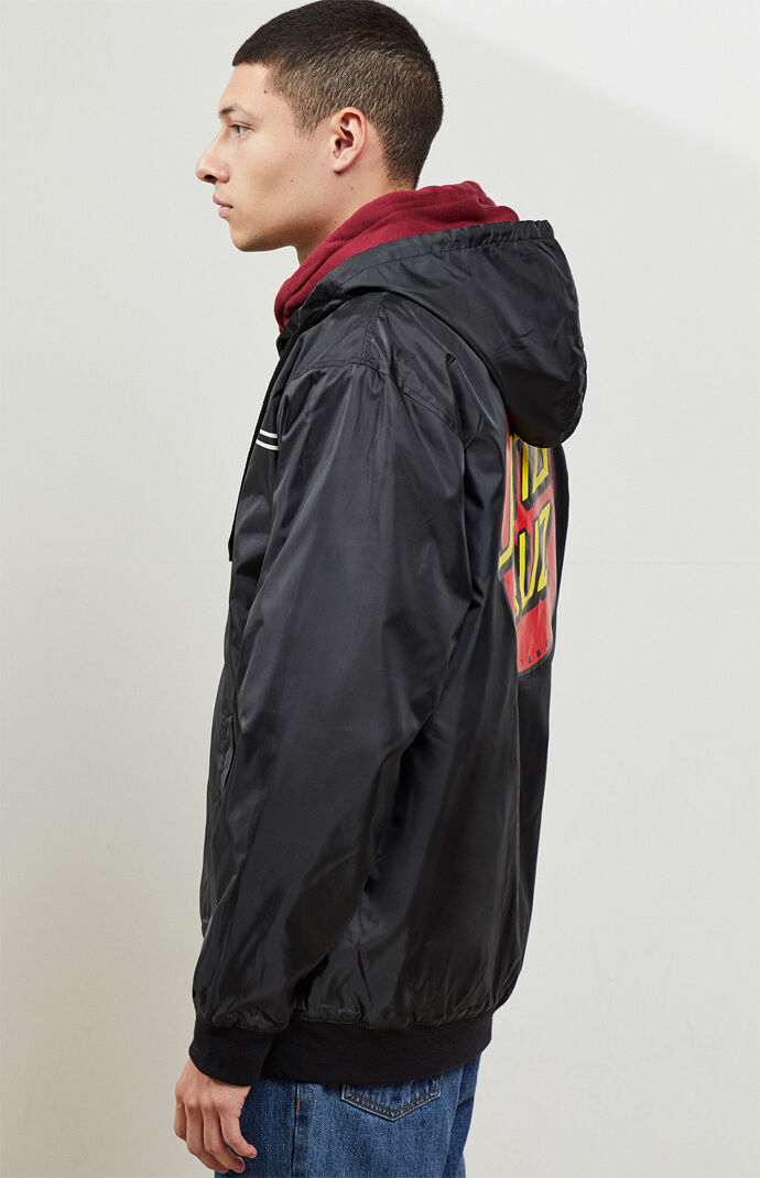 Dot Hooded Zip-Up Windbreaker