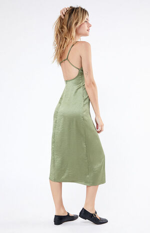 Satin Bustier Midi Dress image number 3