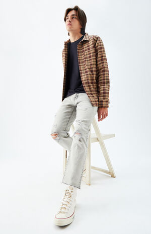 Gray Ripped Vintage Loose Jeans image number 1