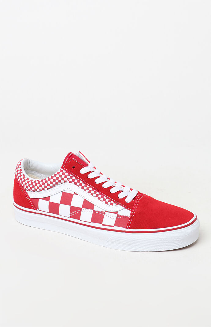 low top vans red checkered