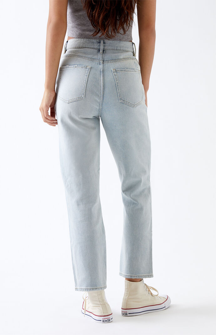 Bart Blue High Waisted Straight Leg Jeans