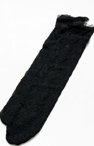 Black Lace Crew Socks image number 4