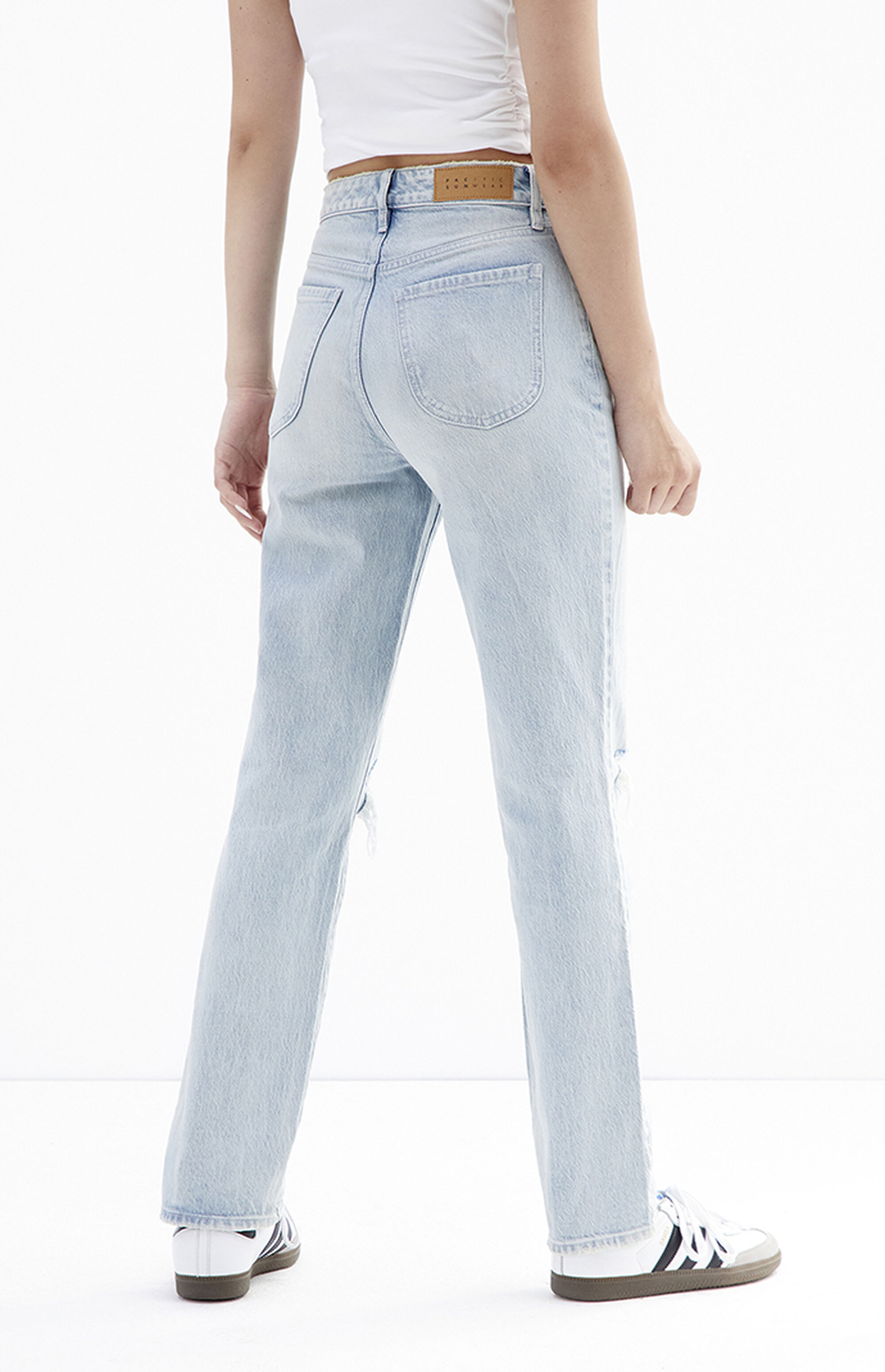 PacSun Eco Light Blue Distressed Dad Jeans PacSun