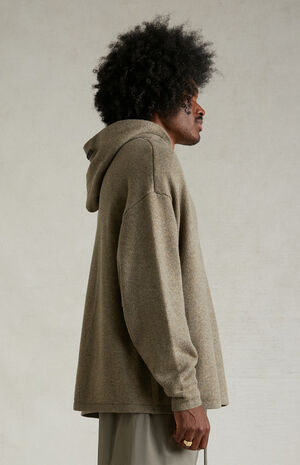 Heather Grey Sweater Knit Hoodie image number 3