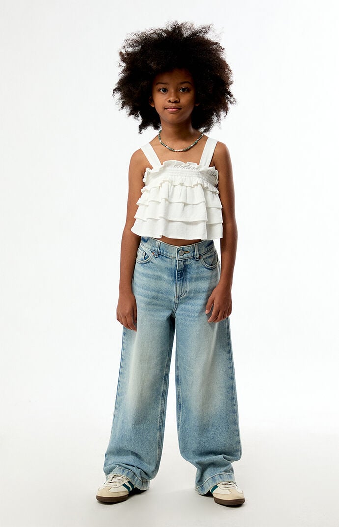 Pacsun Kids White Ruffle Tank Top