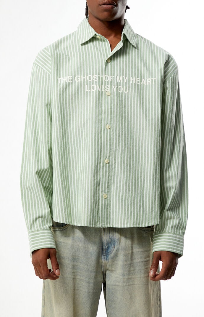 Pacsun Ghost Striped Woven Long Sleeve T-Shirt