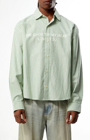 Ghost Striped Woven Long Sleeve T-Shirt image number 3