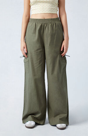 Linen Pull-On Baggy Cargo Pants image number 2