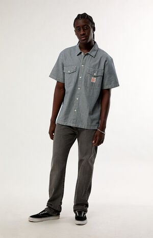 Striped Worker Short Sleeve Shirt image number 5