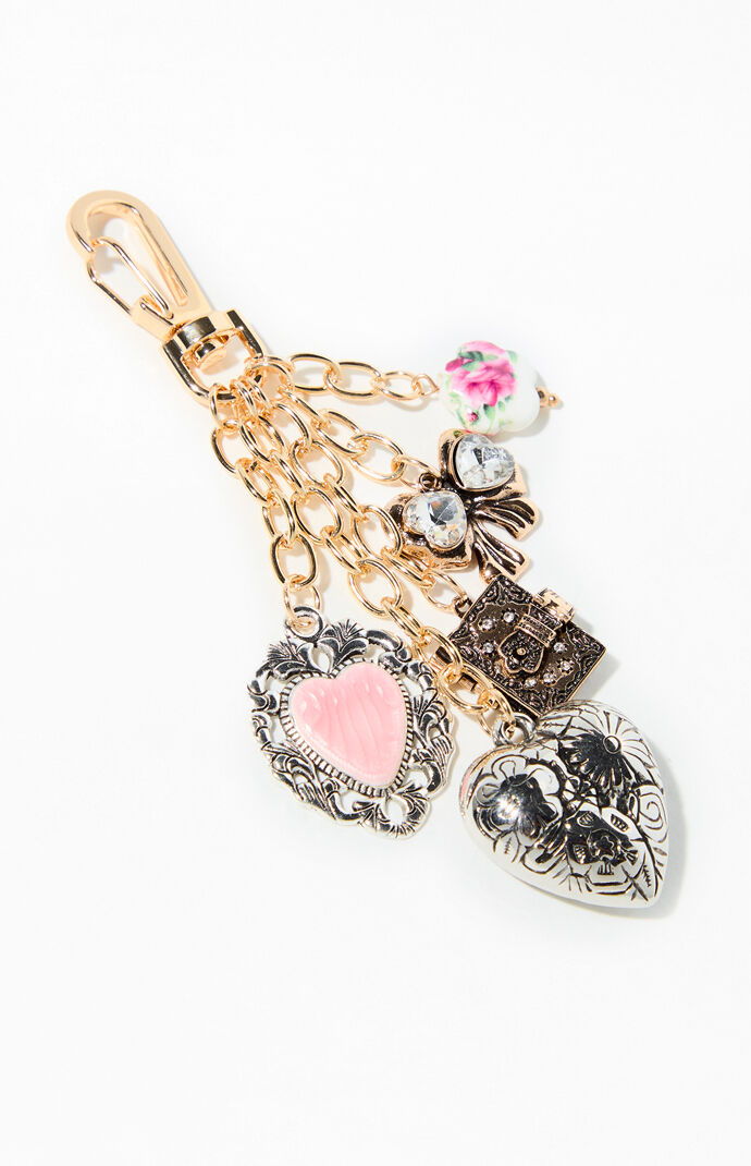 LA Hearts Gwen Mixed Metal Bag Charm Keychain | PacSun