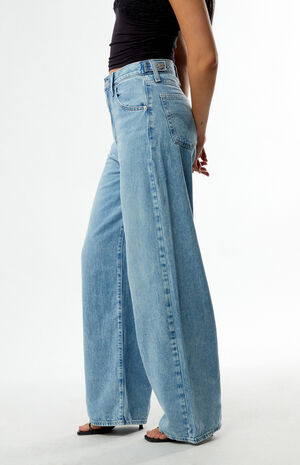 Light Indigo Cinch Baggy Jeans image number 3
