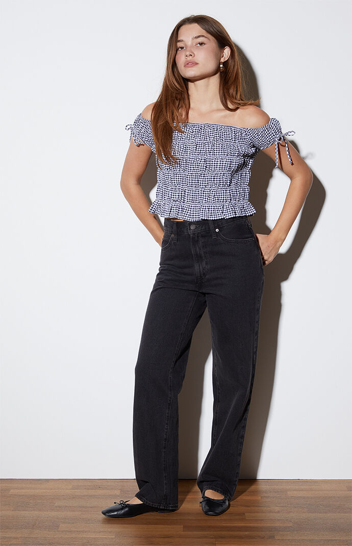 洋楽 scattered pieces Gingham Denim Allie Short – Cinq à Sept
