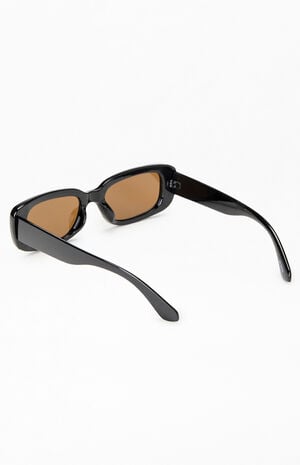 Black & Brown Plastic Square Sunglasses image number 2