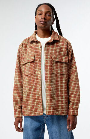 Brown Classic Tweed Oversized Shacket