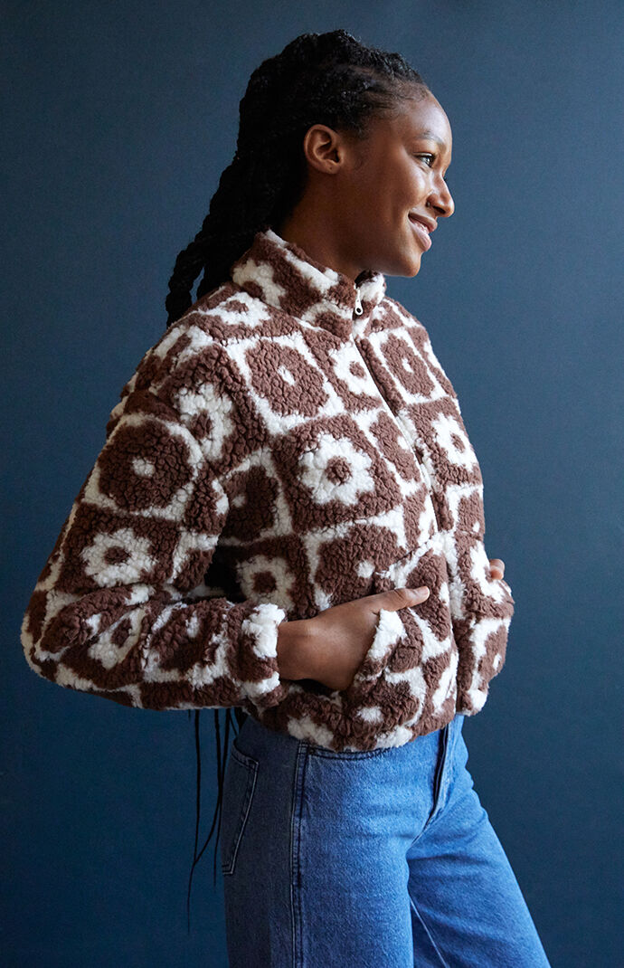 Pacsun denim sherpa jacket top